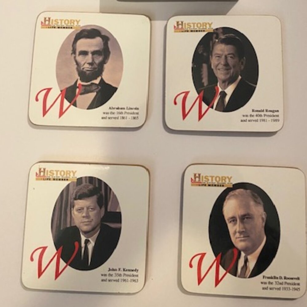 Presidential Coasters - Kennedy, Reagan, Roosevelt and Lincoln